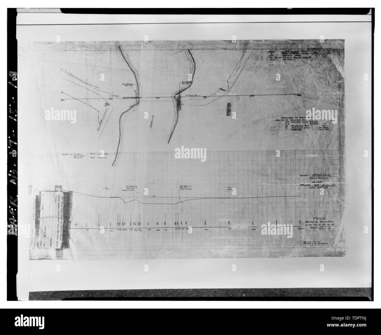 Plan et profil - River Road Bridge, enjambant la rivière Missisquoi à River Road (route 22) Ville, Troy, Orleans Comté, VT ; Berlin Construction Company ; LeCoff, émetteur ; DuBarr, émetteur, Eglise, Alison B, historien Banque D'Images