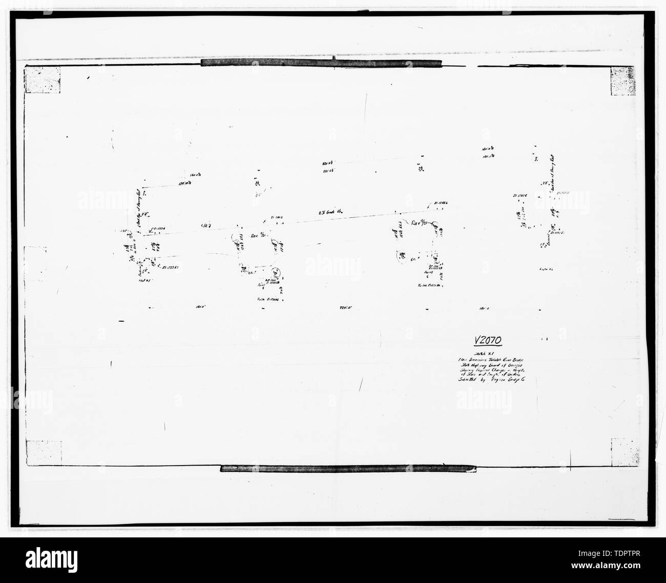 Dimensions Plan Du Pont de la rivière - Tallulah Tallulah Falls Bridge, enjambant Tallulah Falls River sur la route 23-State Route 15, Tallulah Falls, Habersham Comté, GA Banque D'Images