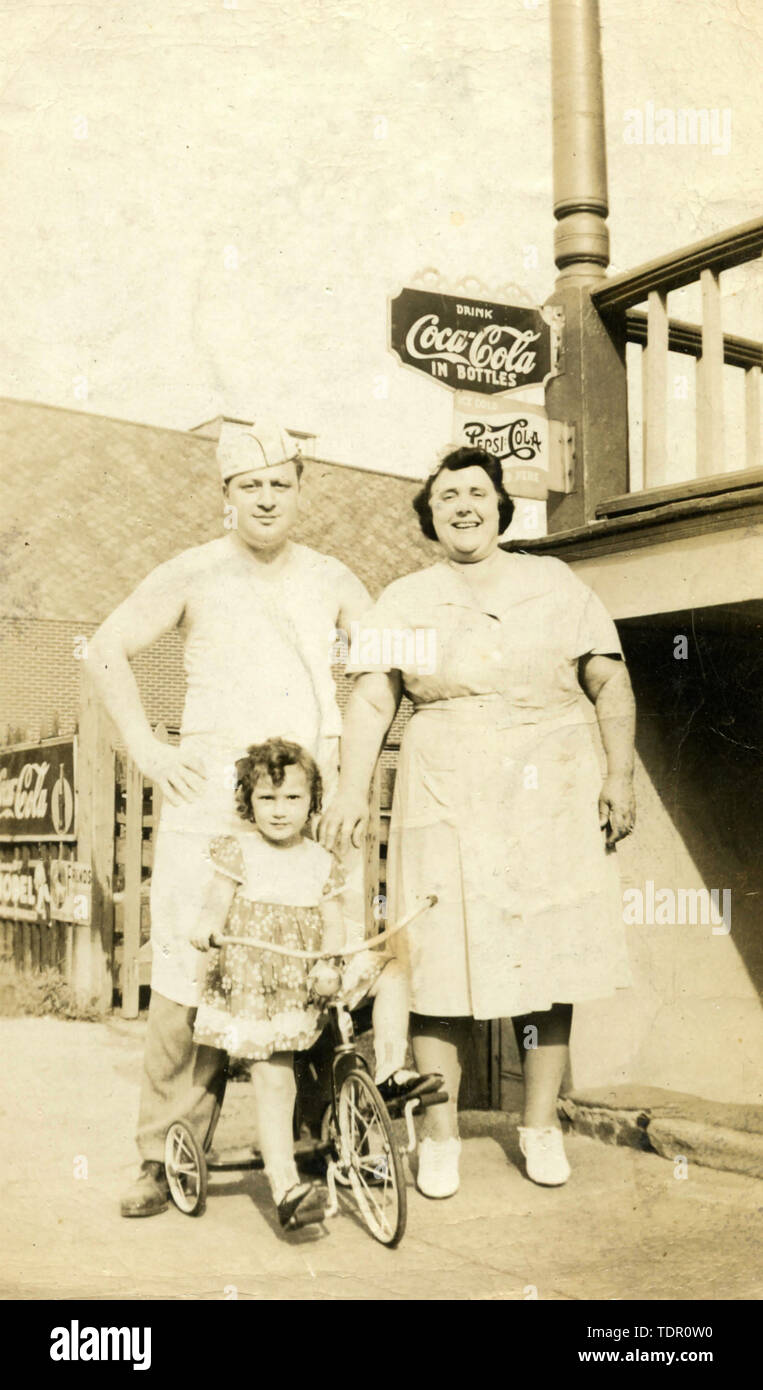 Petite entreprise familiale, USA 1950 Banque D'Images