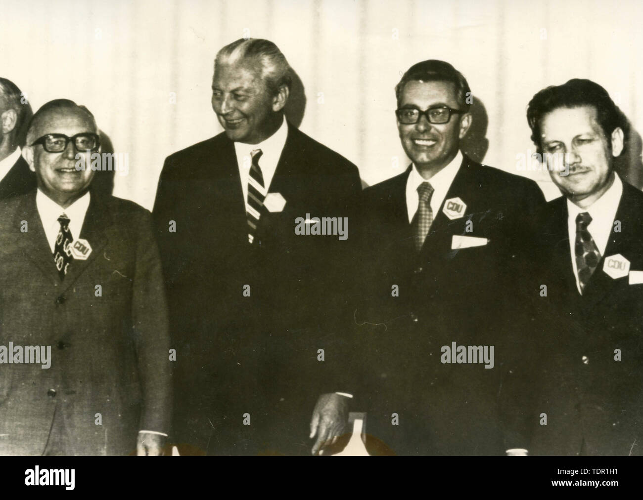 Homme politique italien M. rumeur, K.G. Kiesinger, A. et F. Forlani, Piccoli, Sarre, Allemagne 1971 Brueken Banque D'Images