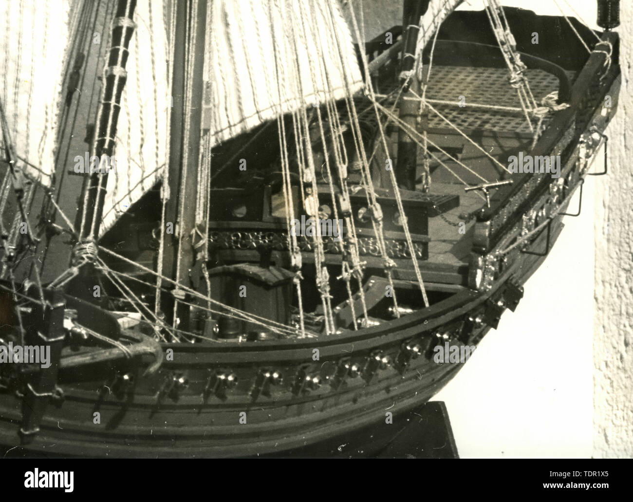 Modèle de bâtiment navire : Le chebec français indiscrète, 1750 Banque D'Images