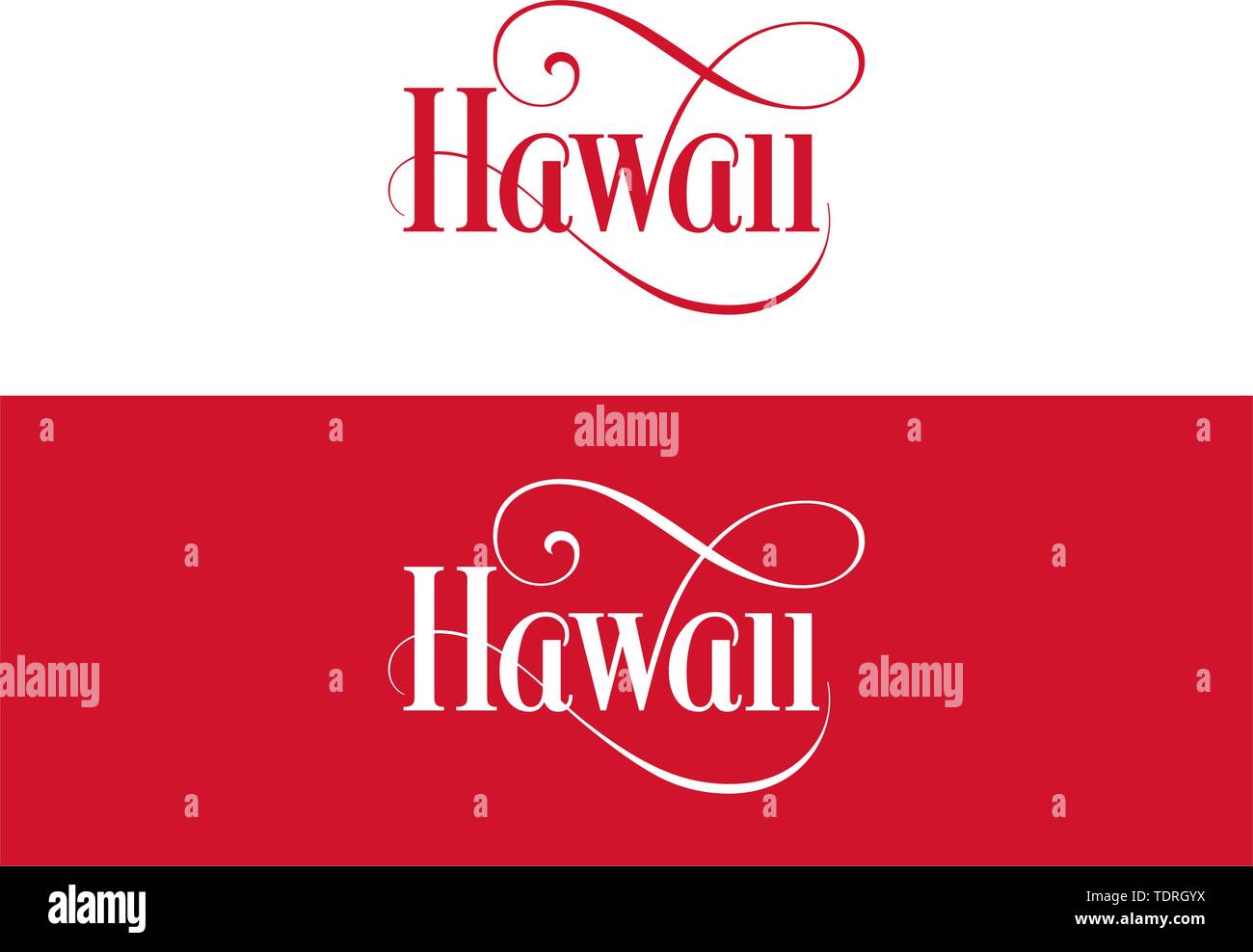 Typographie de l'USA Hawaii Membres Illustration manuscrite sur les couleurs d'État des États-Unis. La calligraphie moderne pour votre conception de l'élément. Vecteur simple Illustration de Vecteur