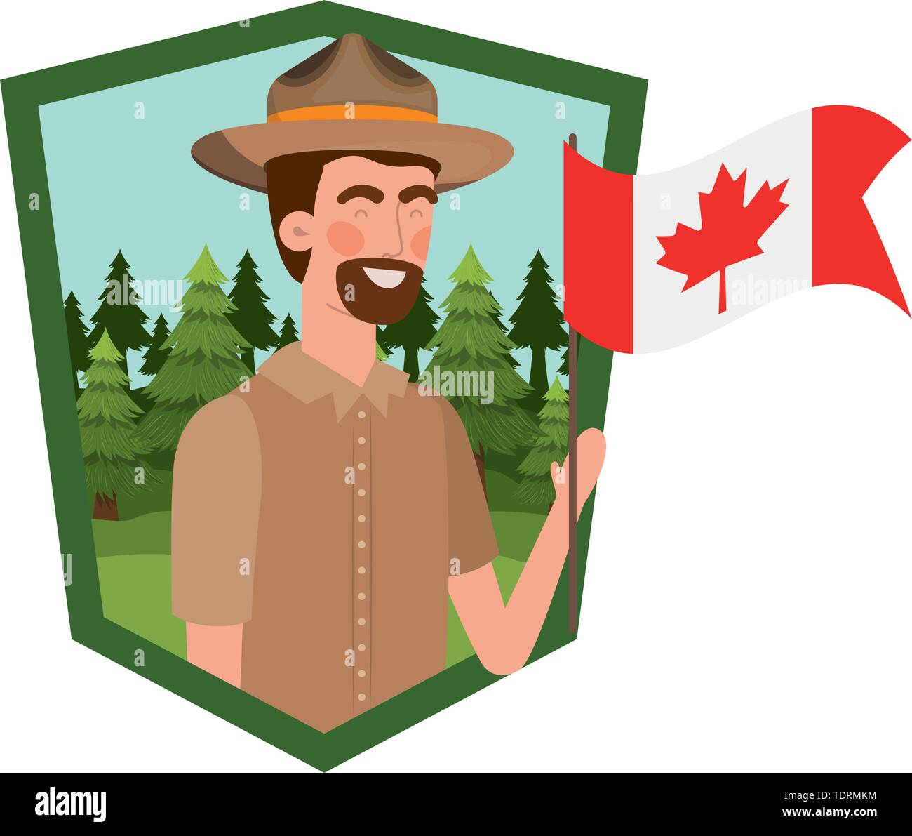 Cartoon Forrest Ranger Park ranger national park Banque d'images détourées - Alamy