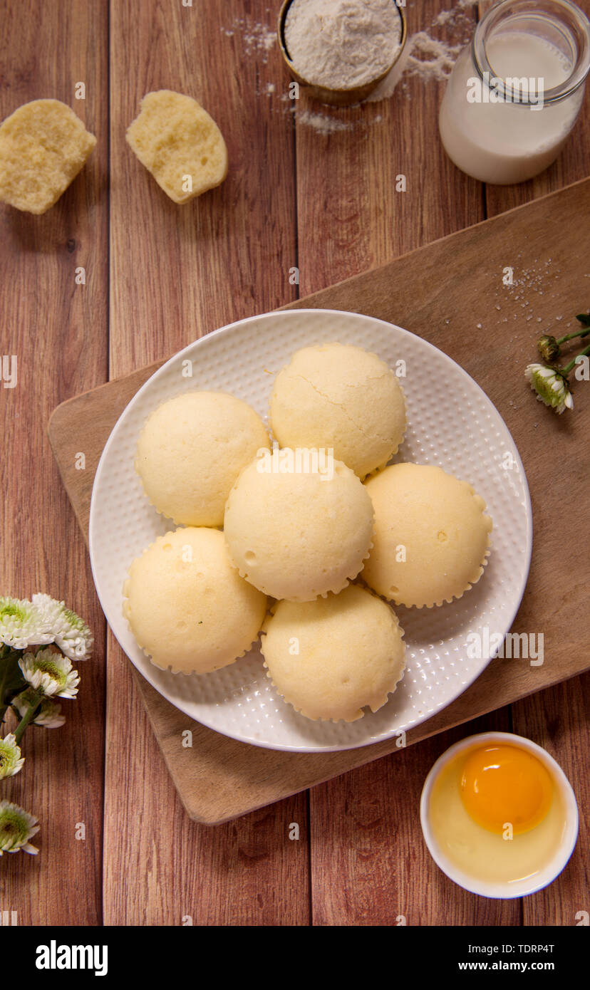 Gâteau à la vapeur d'oeufs Banque D'Images