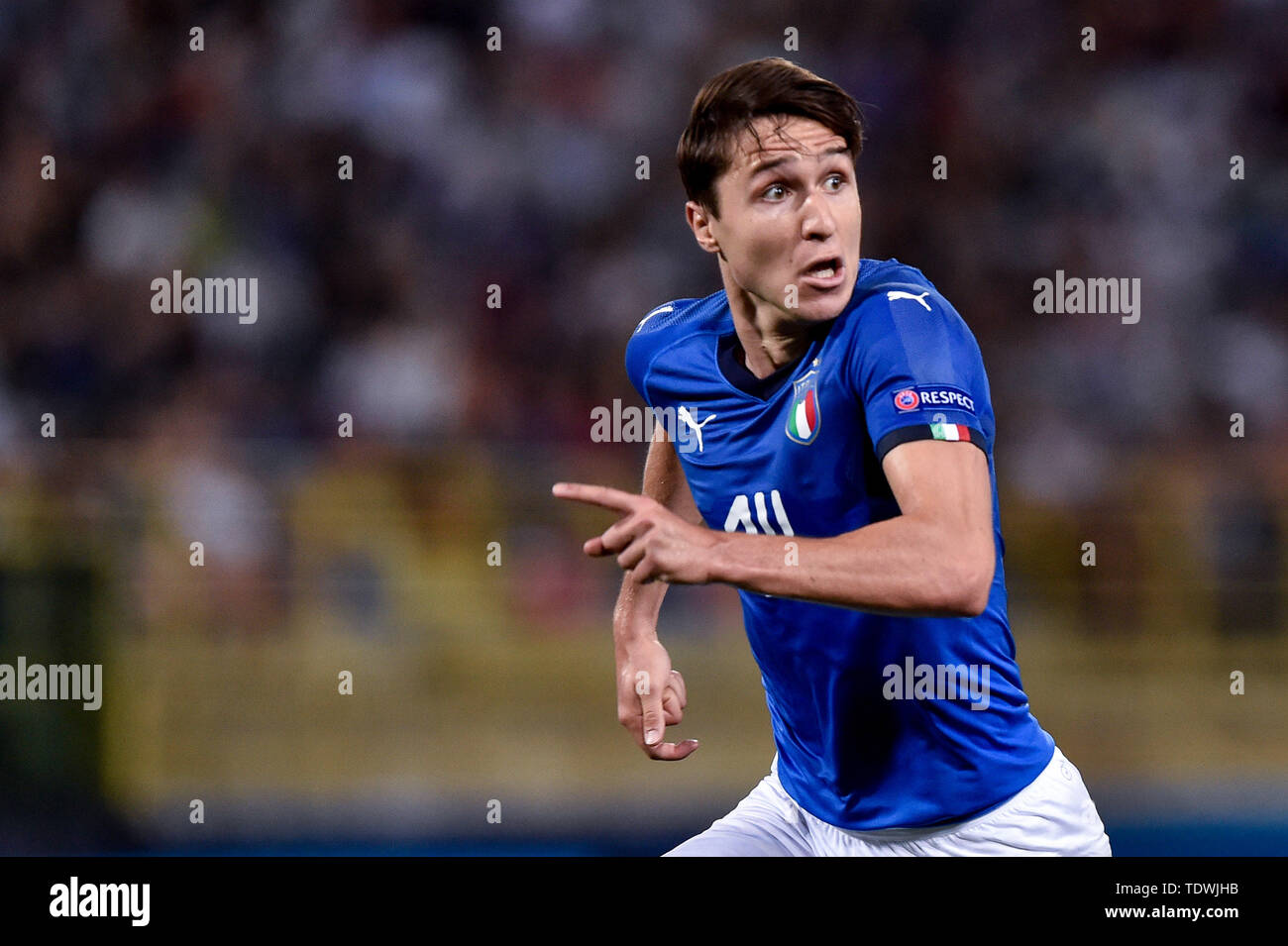 Federico Chiesa de l'Italie au cours de l'UEFA EURO 2019 U-21 Championship match entre l'Italie U-21 et U-21 de la Pologne au Stadio Renato Dall'Ara, Bologne, Italie, le 19 juin 2019. Banque D'Images