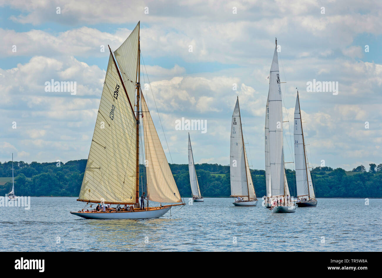 Course à voile sur la mer Baltique, Danemark Banque D'Images