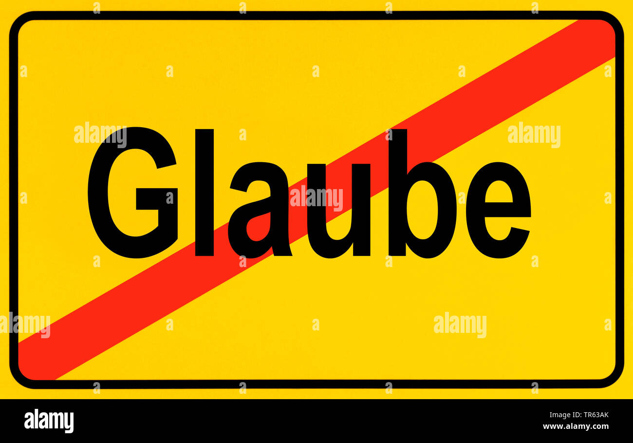 Limite de la ville signer Glaube, piété, Allemagne Banque D'Images