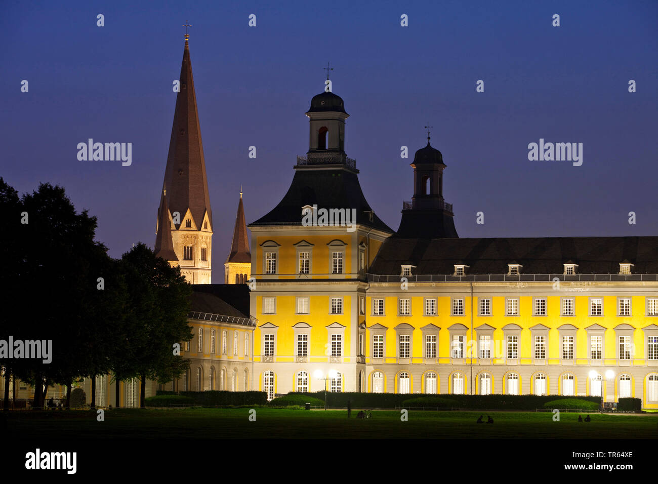 Palais électoral, le bâtiment principal de l'Université de Bonn dans la soirée, l'Allemagne, en Rhénanie du Nord-Westphalie, Bonn Banque D'Images