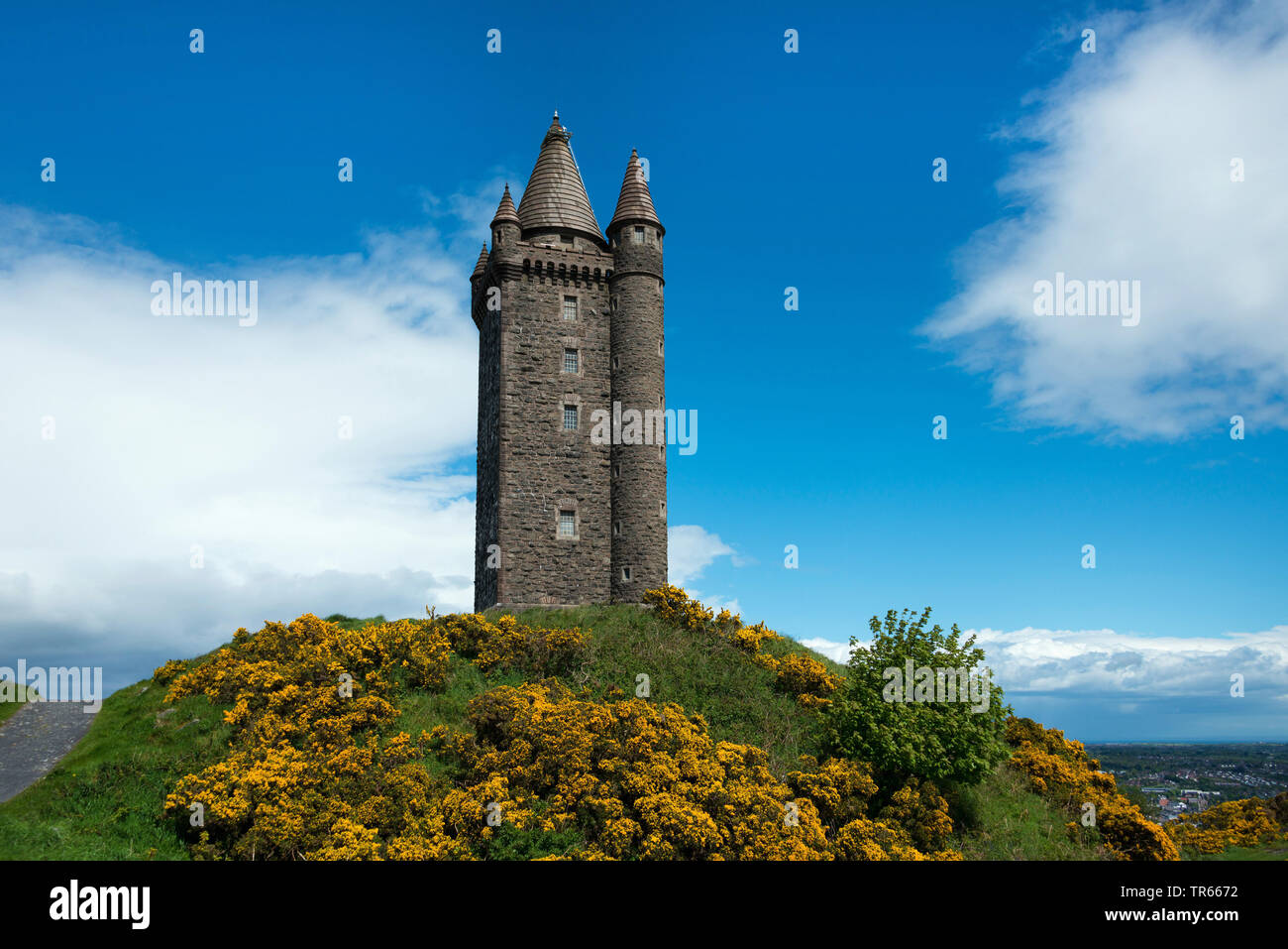 La tour Scrabo, Irlande, Irlande du Nord, County Down, Newtownards Banque D'Images