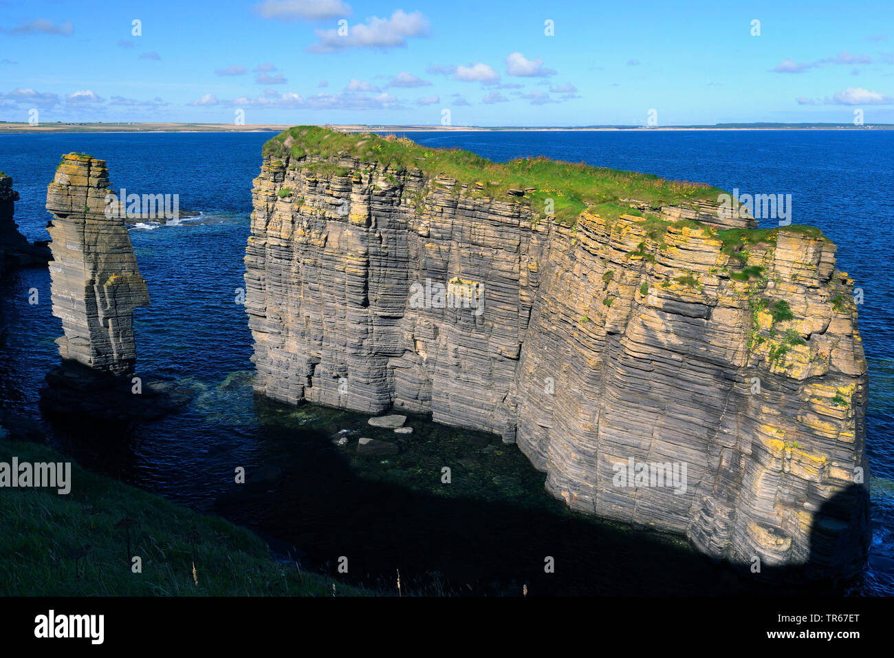 Pile la mer par château girnigoe Sinclair, Royaume-Uni, Ecosse, Caithness, Wick Banque D'Images