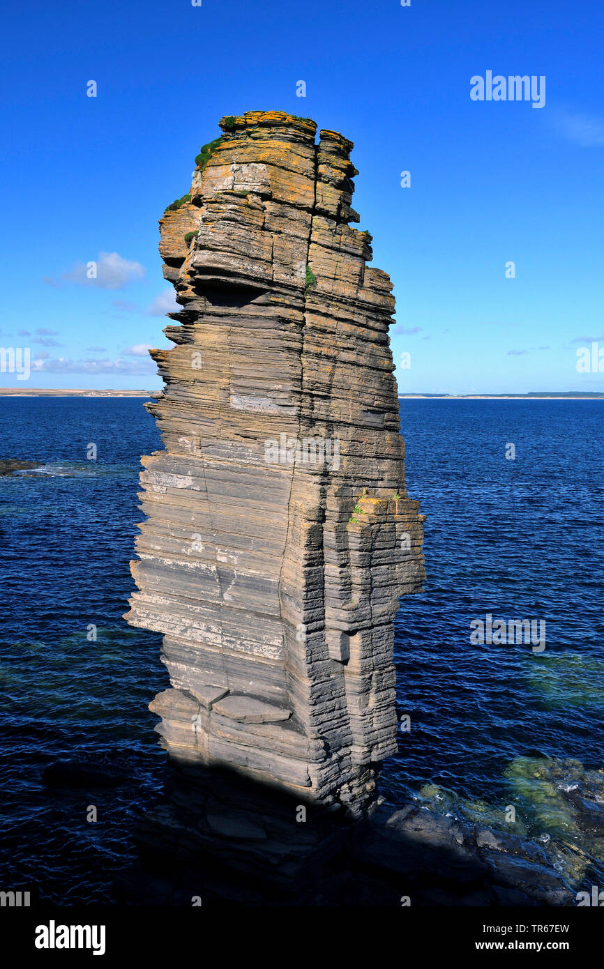 Pile la mer par château girnigoe Sinclair, Royaume-Uni, Ecosse, Caithness, Wick Banque D'Images