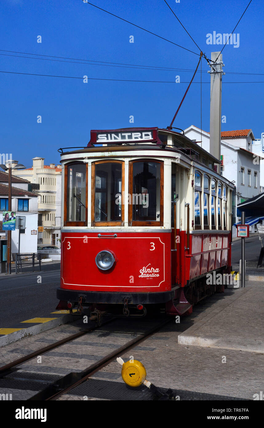 Tramway de Sintra, Portugal, Praia das Macas Banque D'Images