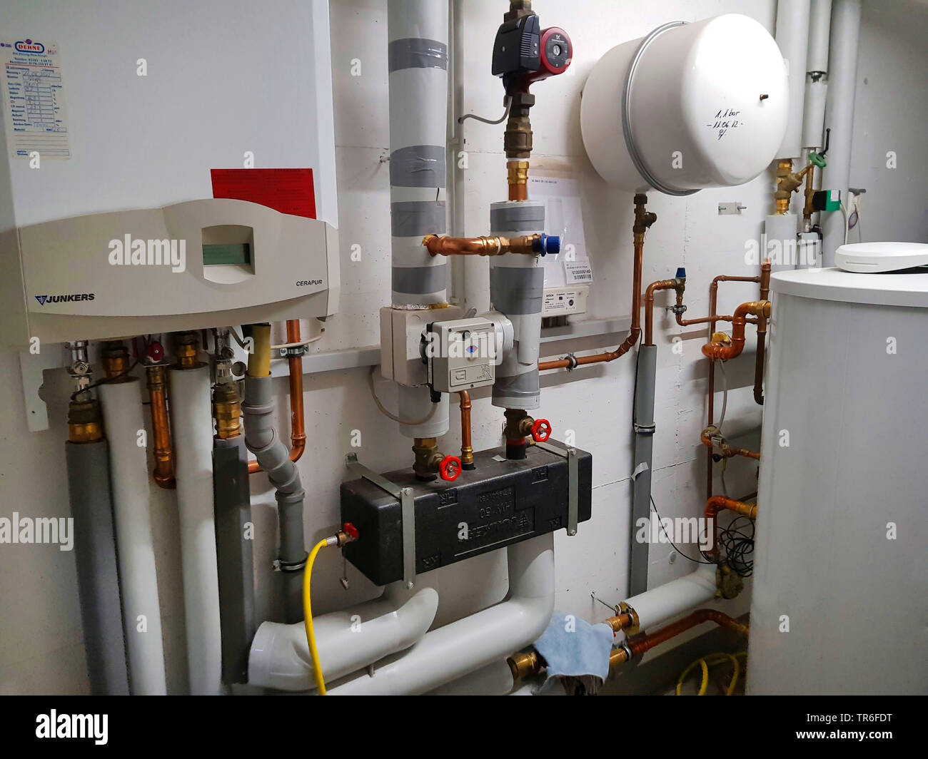 Système de chauffage dans un sous-sol, Allemagne Banque D'Images
