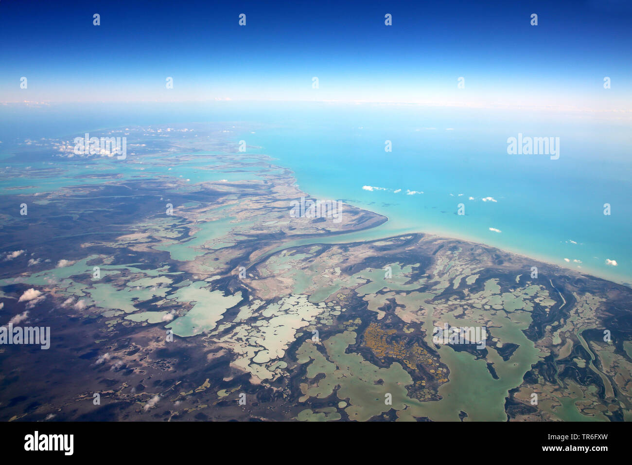Vue aérienne de l'archipel, Les Bahamas Banque D'Images