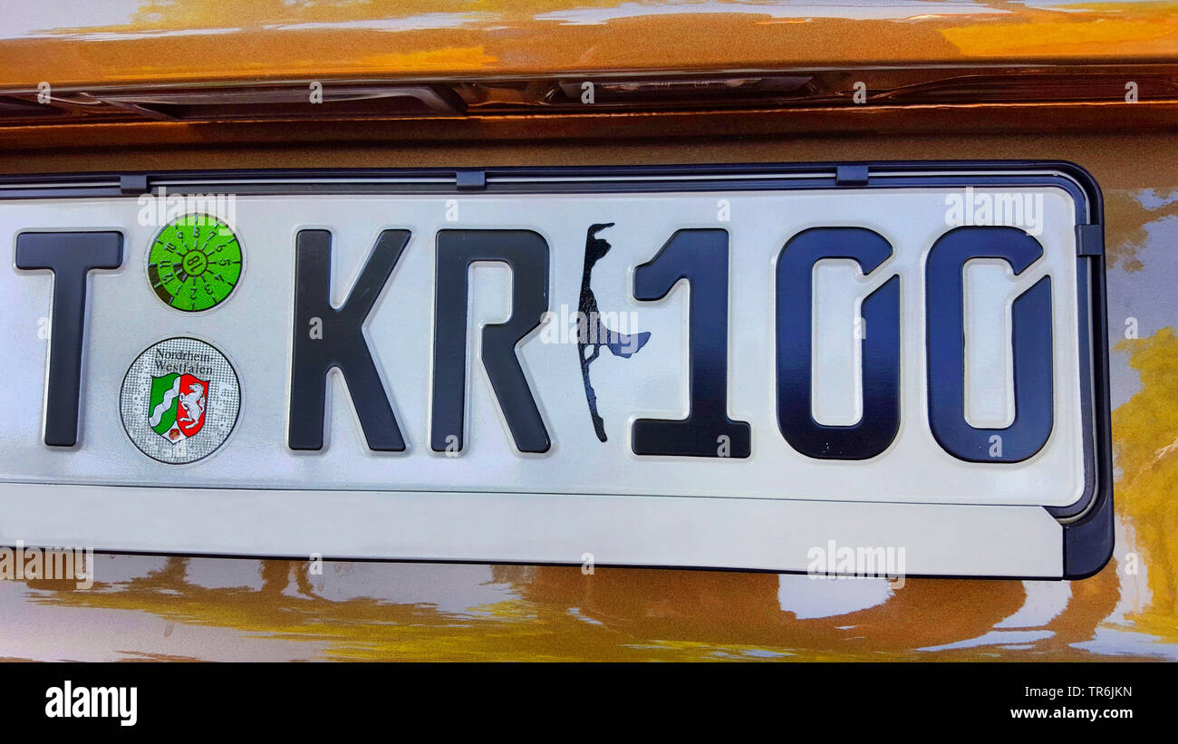 Numéro de plaques avec stick de Sylt, Allemagne, ylt Banque D'Images