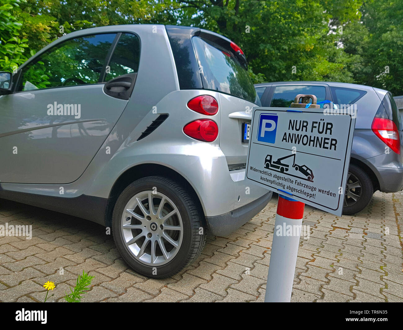 Parking du résident, l'Allemagne, Rhénanie du Nord-Westphalie Banque D'Images