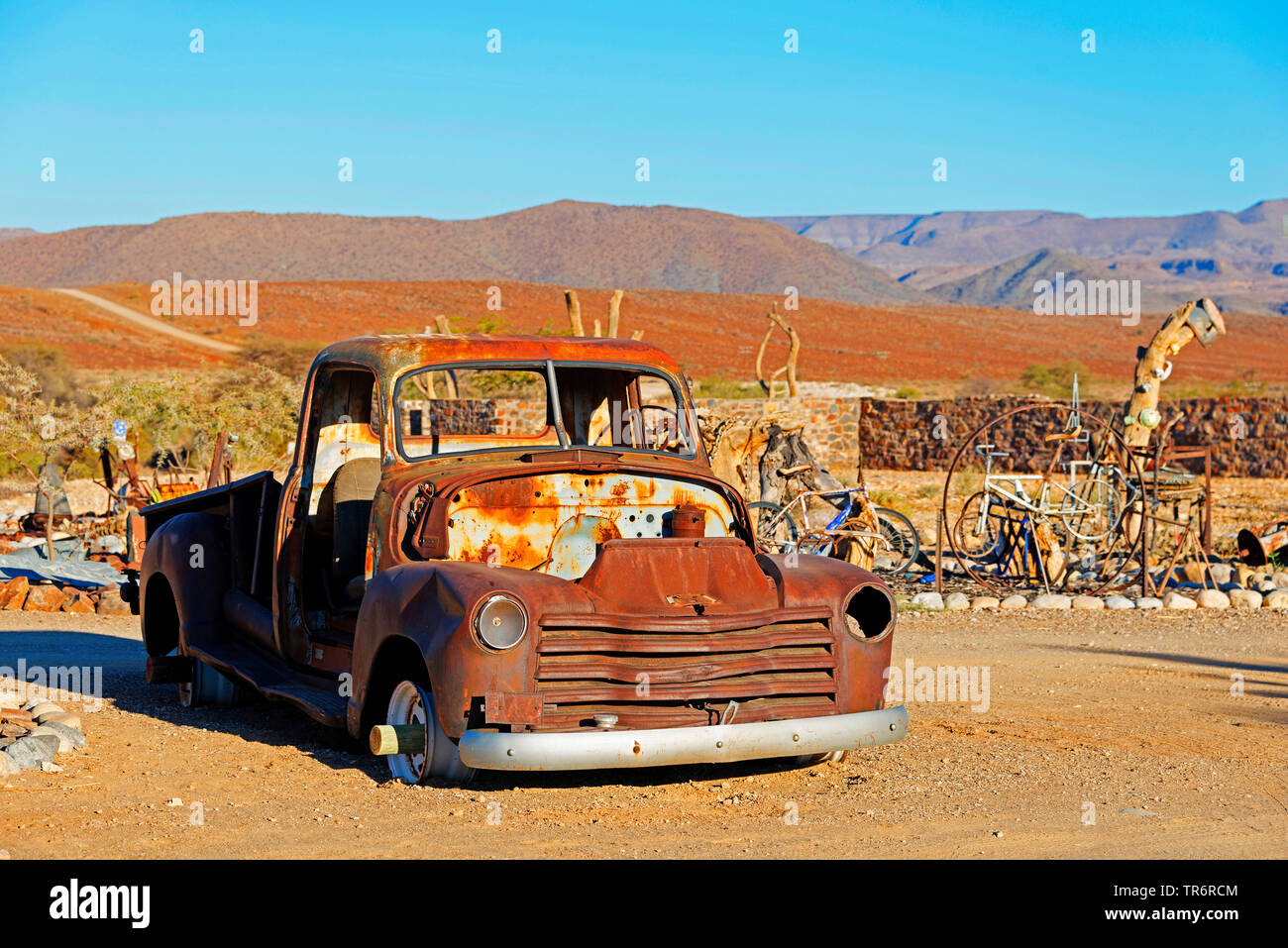 Accident de voiture dans le désert, Namibie Banque D'Images