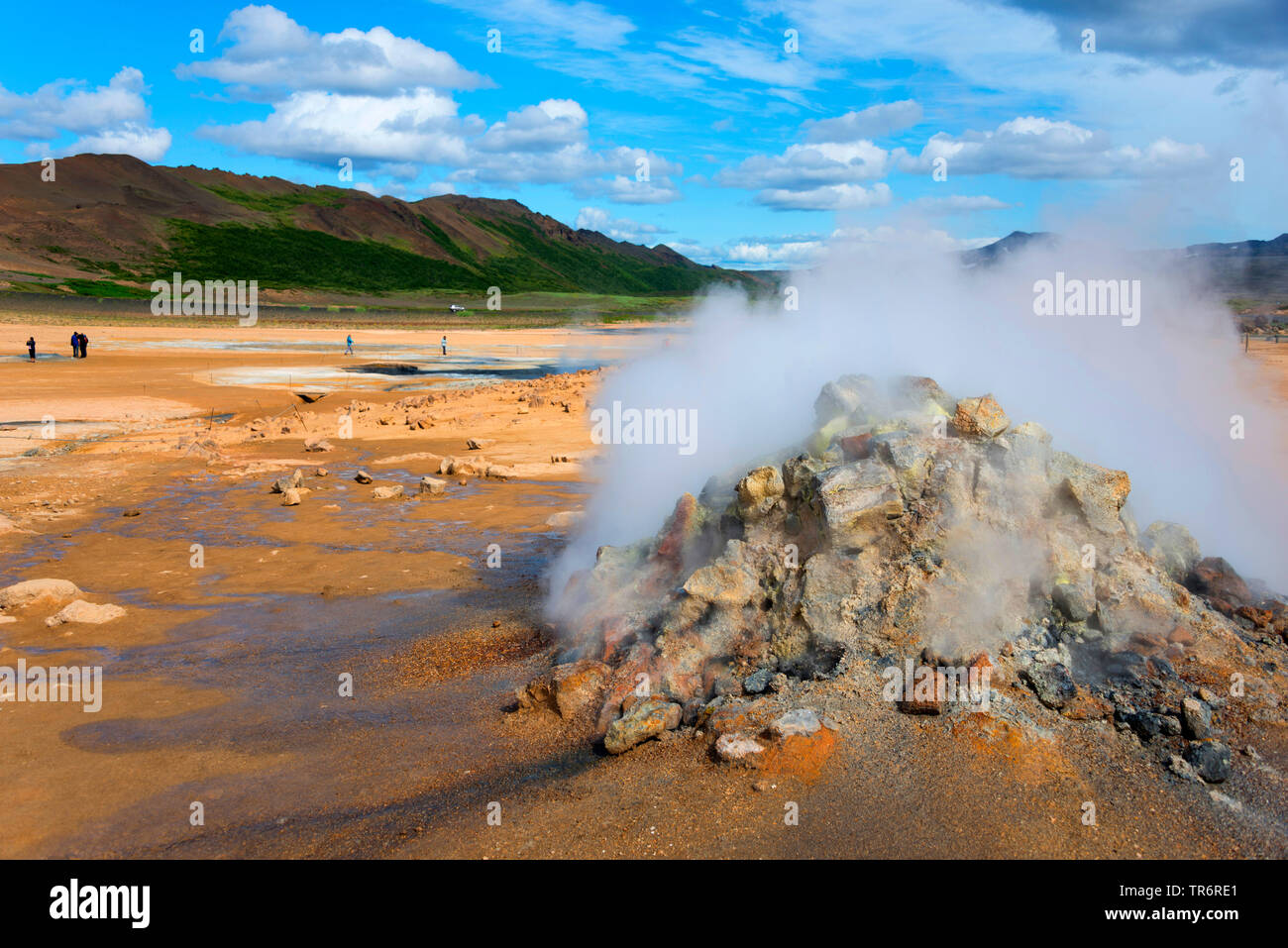Hot spring dans Hveraroend, Namafjall, Islande, Hveraoend Banque D'Images