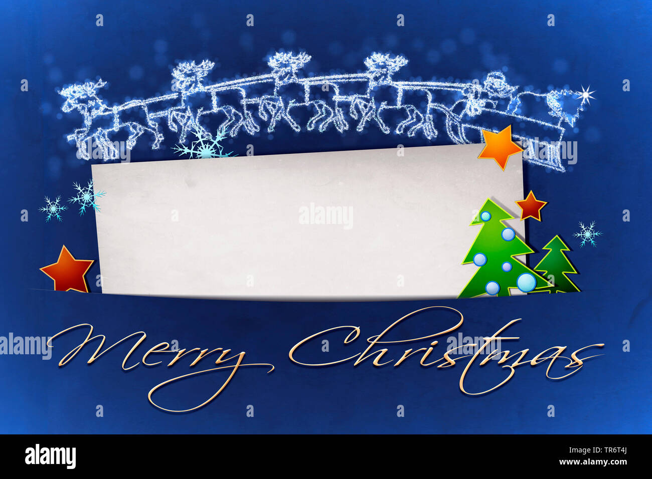 Joyeux Noël avec le Père Noël et transport , ordinateur graphik Banque D'Images