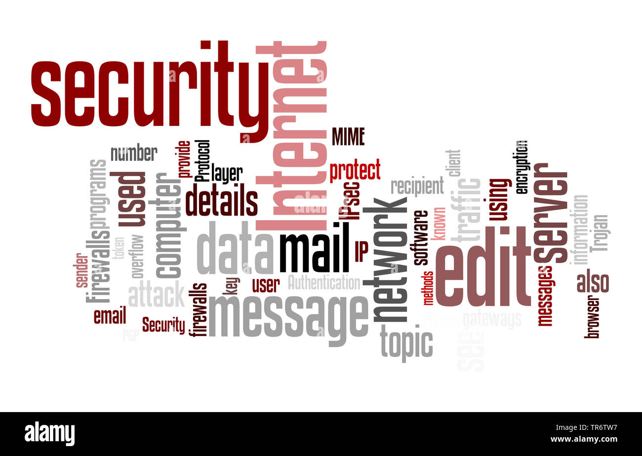 Tag Cloud sécurité sur le sujet Banque D'Images