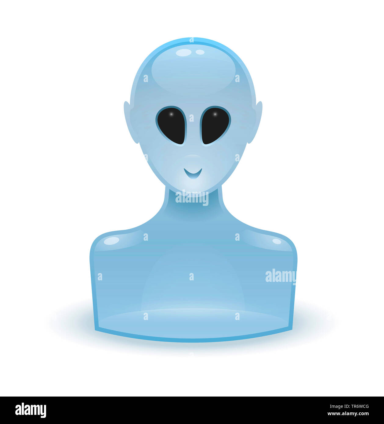 3D-Alien-Icon et souriant à la friendly Banque D'Images