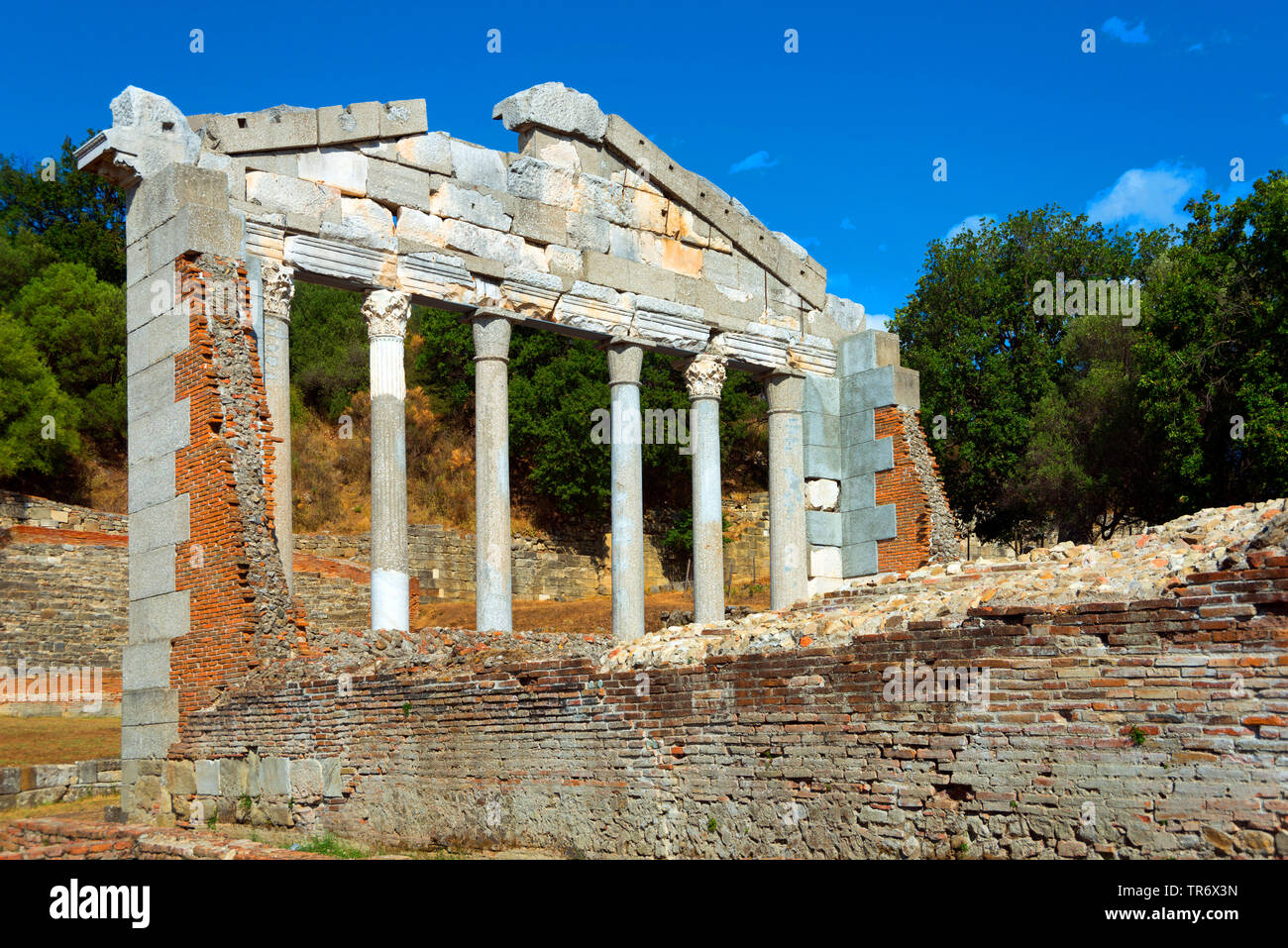 Monument de Agonothetes ruind, ancienne ville grecque d'Apollonia, l'Albanie, Fier Banque D'Images