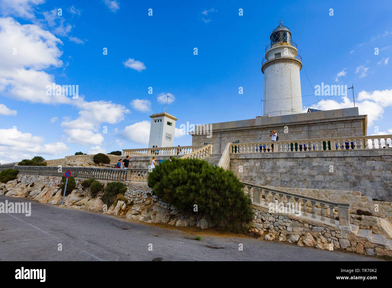 Leighthouse à Le Cap Formentor, Espagne, Îles Baléares, Majorque Banque D'Images
