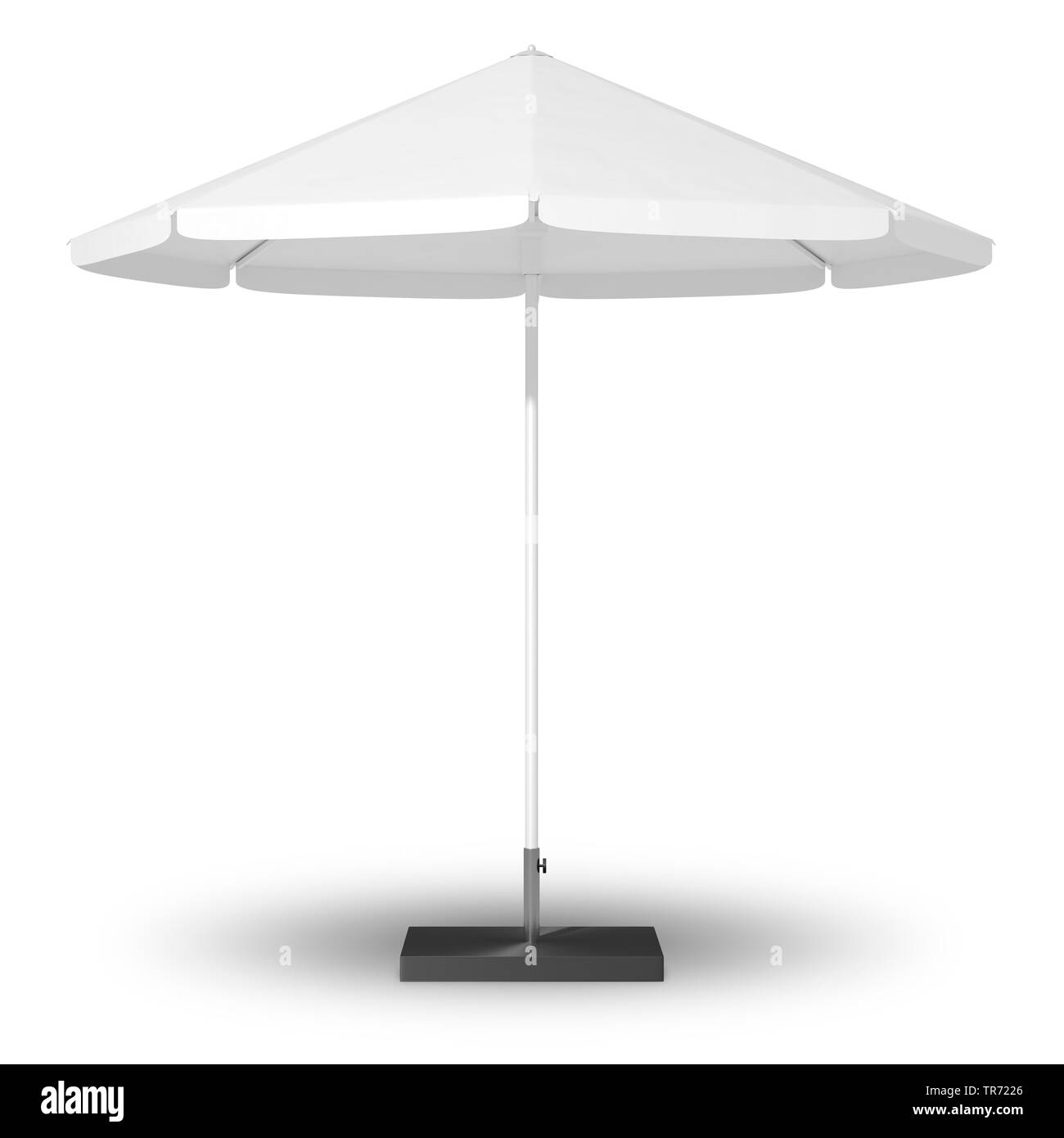 Informatique graphique 3D, d'un parasol en blanc avec indiqué ombre Banque D'Images Informatique graphique 3D, d'un parasol en blanc avec indiqué ombre Banque D'Images