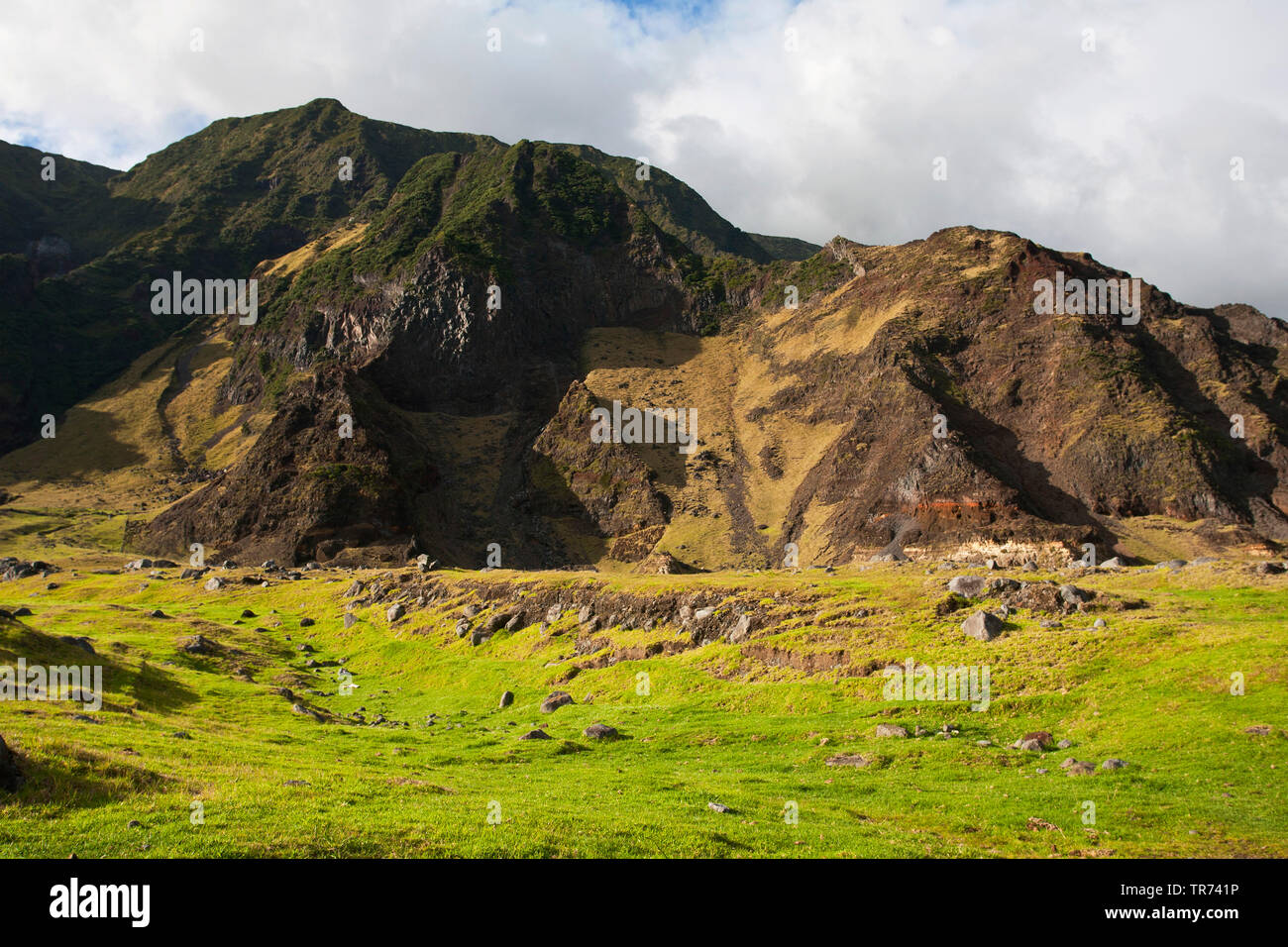 Paysage sur Tristan da Cunha, Tristan da Cunha Banque D'Images