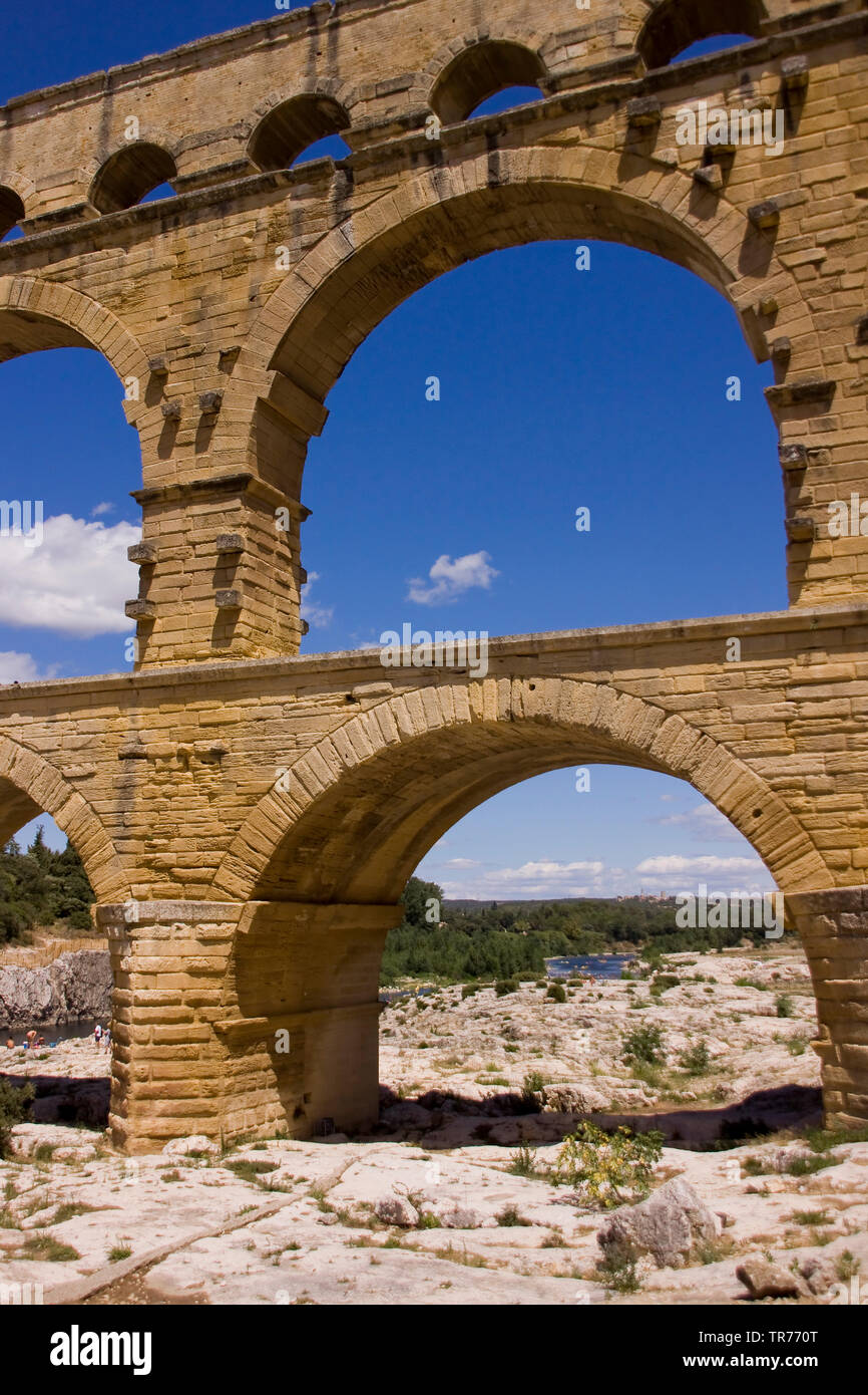 Le pont du Gard à Cevennen, France, CÚvennes Banque D'Images