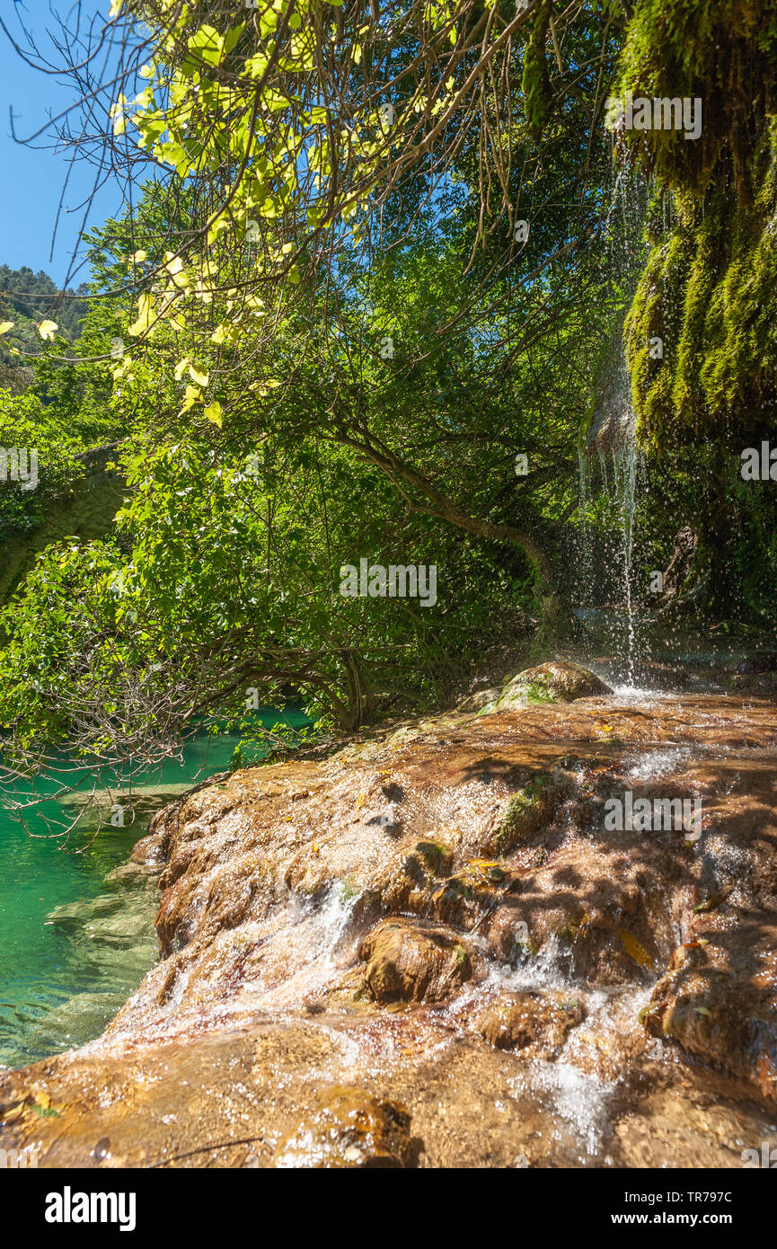 Cascade de la rivière Siagne, Saint-Cezaire-sur-Siagne, Alpes-Maritim, Provence-Alpes-Côte d'Azur, France, Europe Banque D'Images
