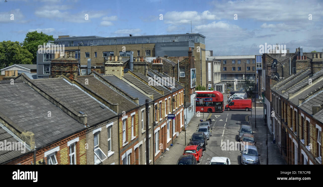 La gare de Liverpool Street, London United Kingdom 14 juin 2018. De l'aéroport de Stansted le train Stansted Express prend les voyageurs se rendant à Londres Liverpool sta Banque D'Images