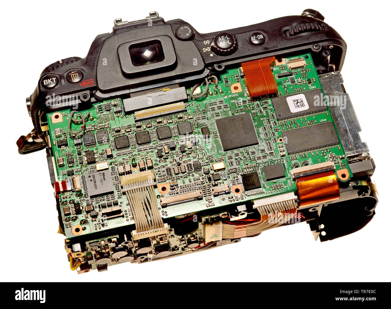 Fonctionnement d'un appareil photo numérique (Nikon D200) avec le dos enlevé Banque D'Images