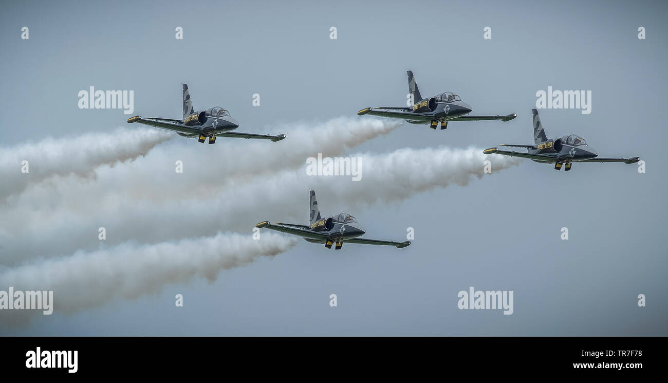 Breitner Jet Team en vol Banque D'Images