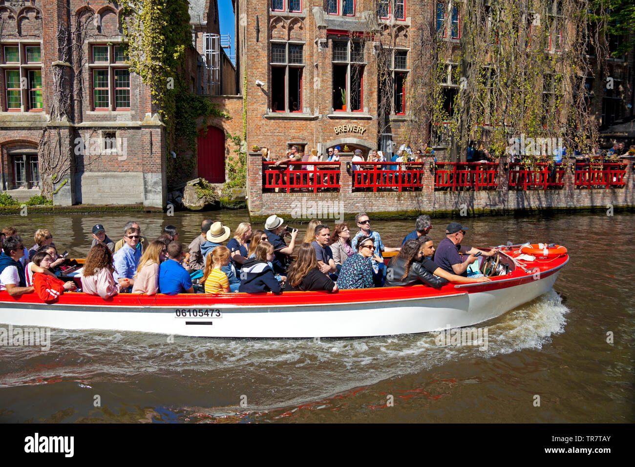 Bruges, visites en bateau, Belgique, Europe Banque D'Images
