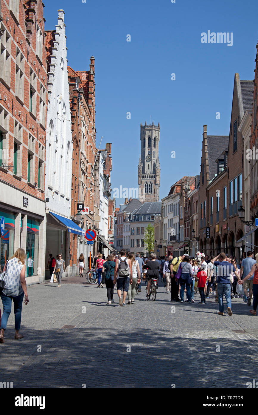 Tour de l'horloge, beffroi de Bruges, Belgique, Europe Banque D'Images