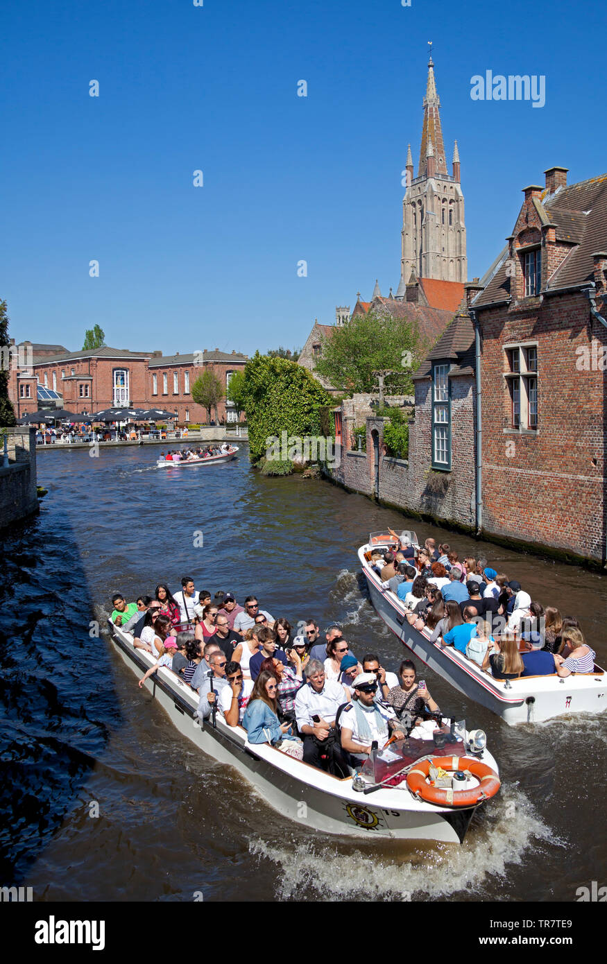 Bruges, visites en bateau, Belgique, Europe Banque D'Images