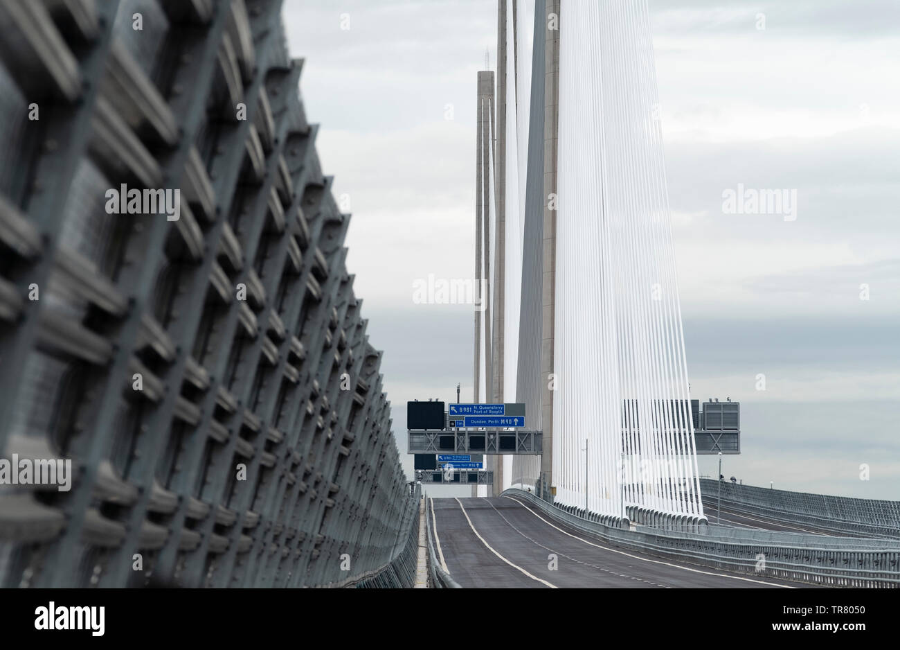 Vue d'un passage à vide sur le pont de Queensferry Ouverture officielle le 4 septembre 2017. Banque D'Images