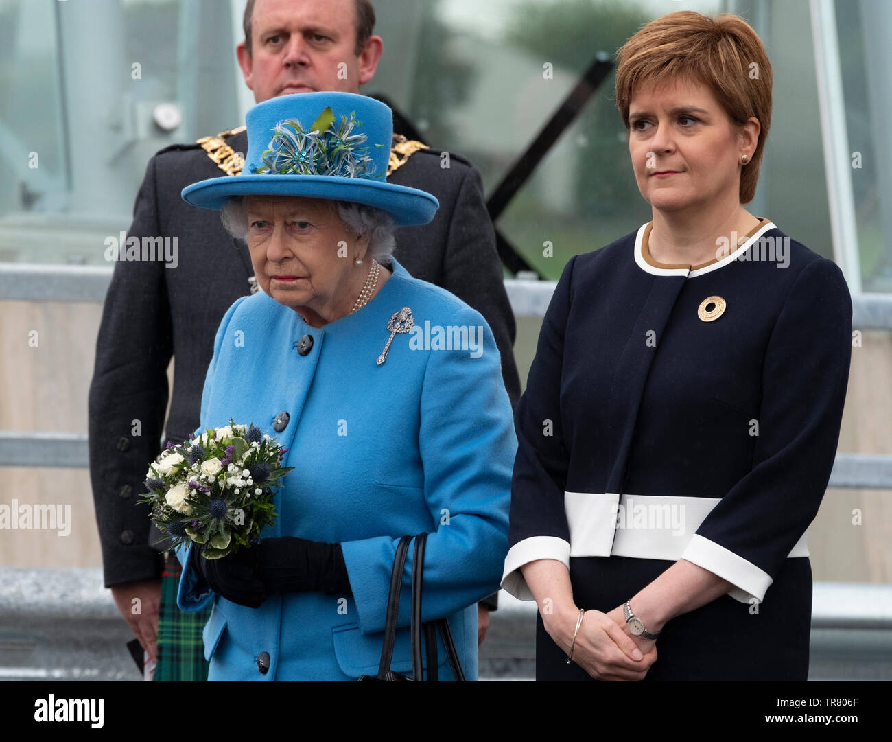 Son Altesse Royale la Reine Elizabeth et le premier ministre Nicola Sturgeon à South Queensferry pour ouvrir le Queensferry Crossing Bridge sur 4 Sept 2017 Banque D'Images