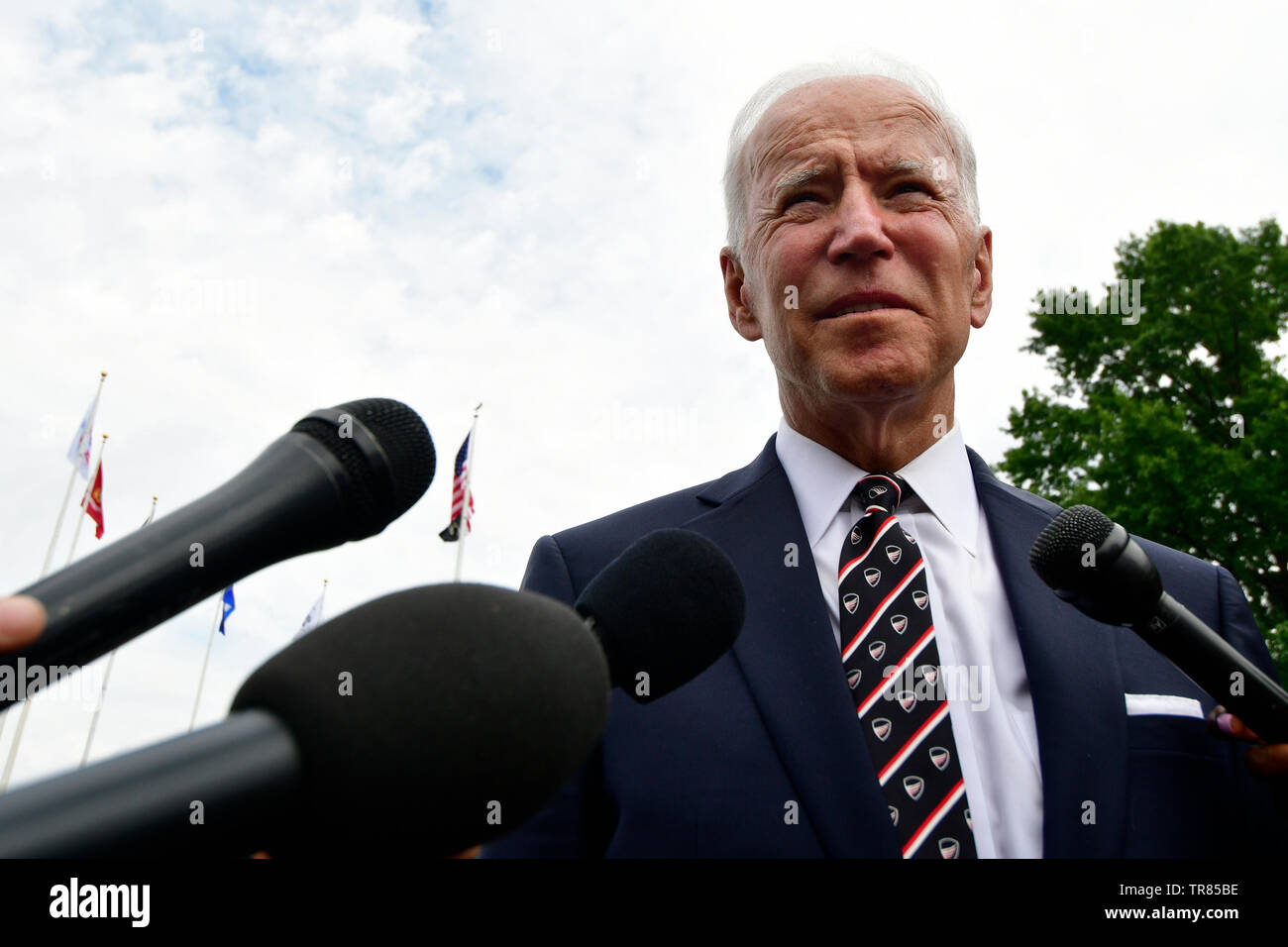 New Castle, USA. 30 mai, 2019. Ancien Vice-président américain Joe Biden parle devant les médias lors de la Journée commémorative du Delaware, de New Castle, DE le 30 mai 2019. Credit : OOgImages/Alamy Live News Banque D'Images