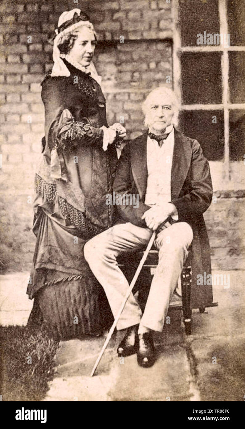 WILLIAM Gladstone (1809-1898) Homme d'État britannique avec son épouse Catherine Glynne vers 1870 Banque D'Images