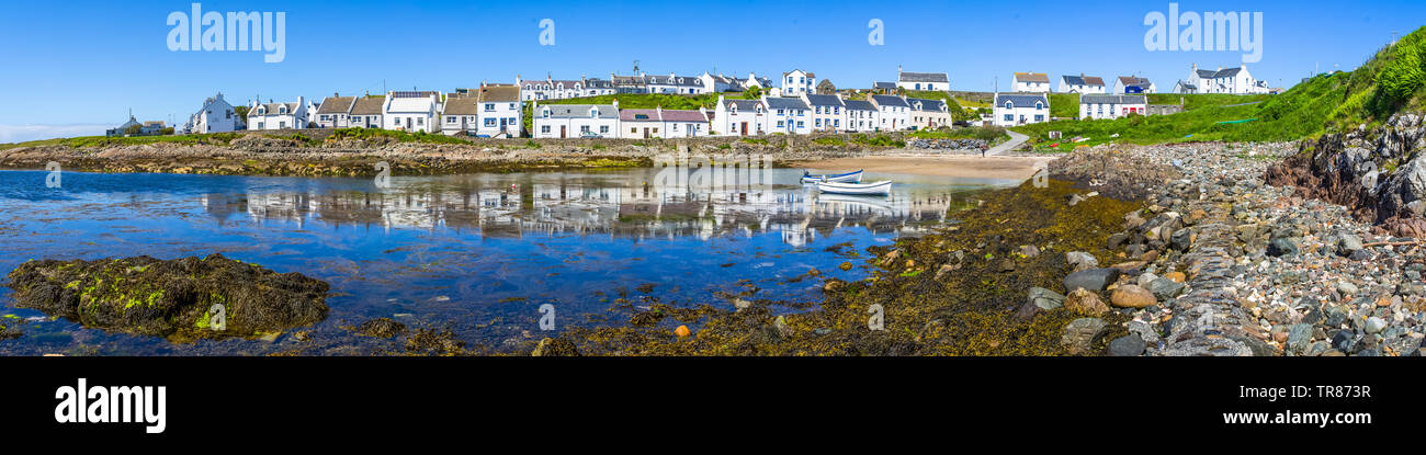 Panorama de Portnahaven sur mer, île d'Islay, Ecosse Banque D'Images