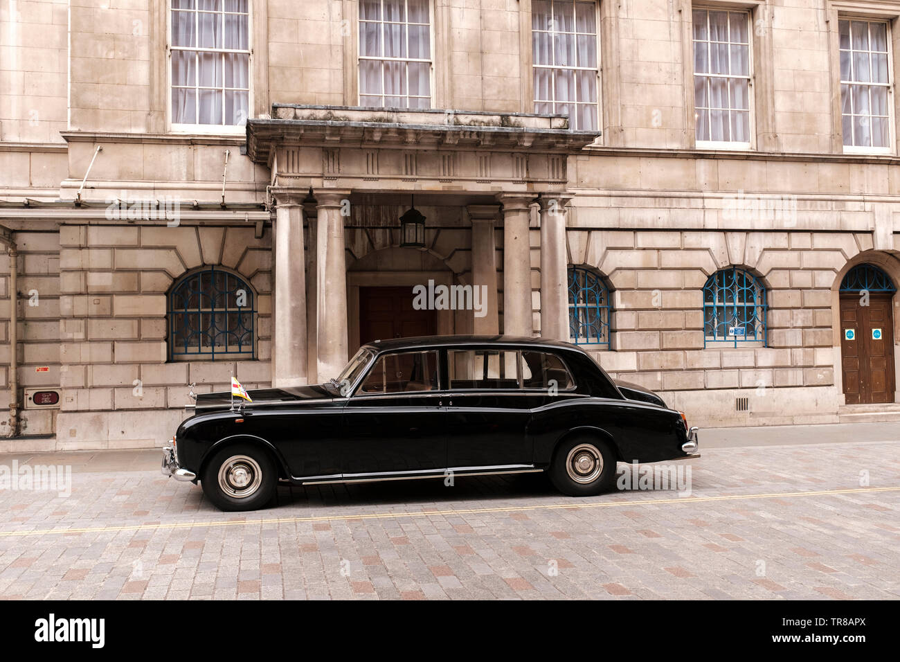 UK,Londres,Ville de London- maires voiture officielle à Mansion House, maison et bureau du Maire Banque D'Images