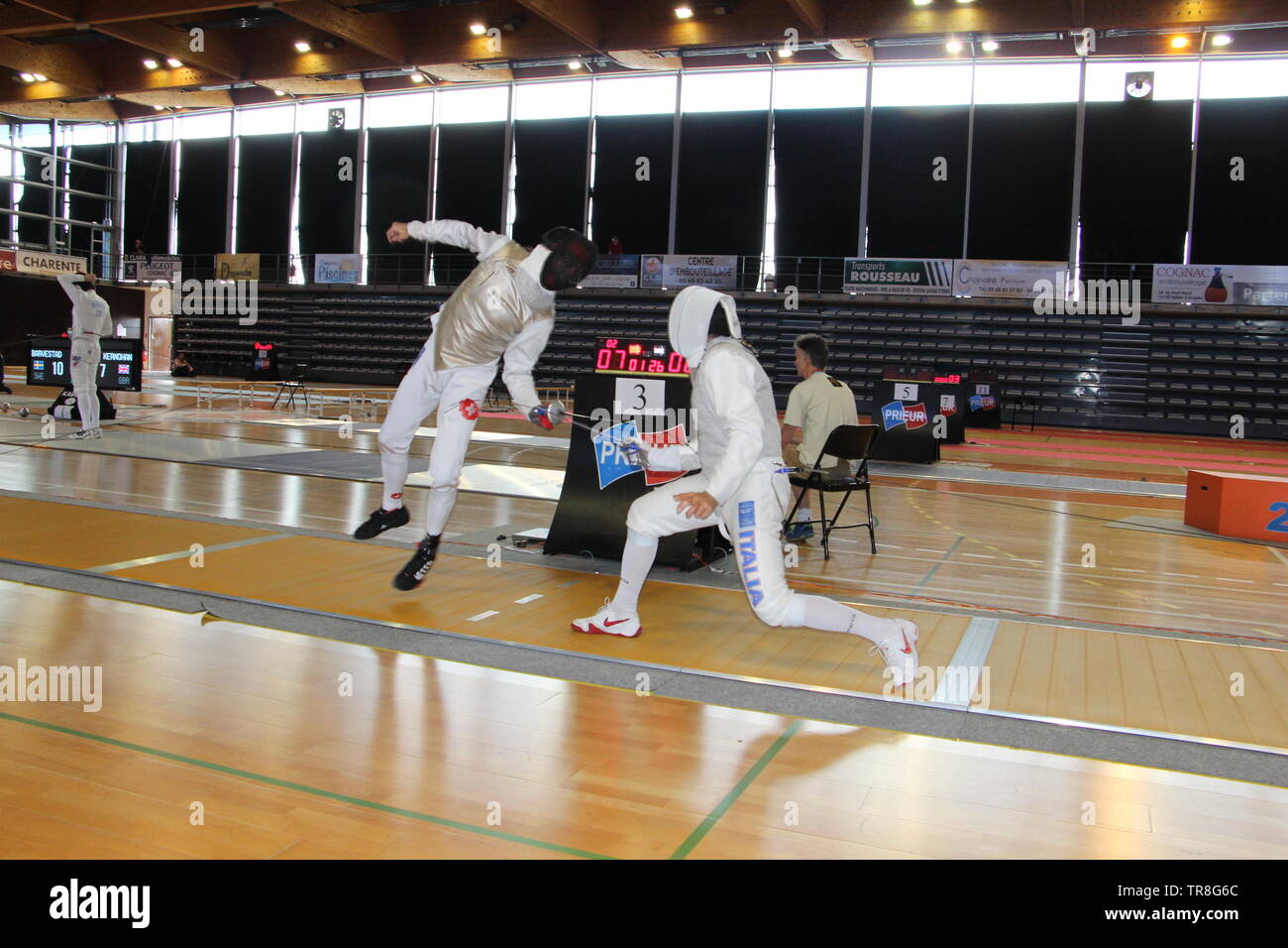 Championnat d'Europe d'escrime vétérans à Cognac (1ère journée) Banque D'Images