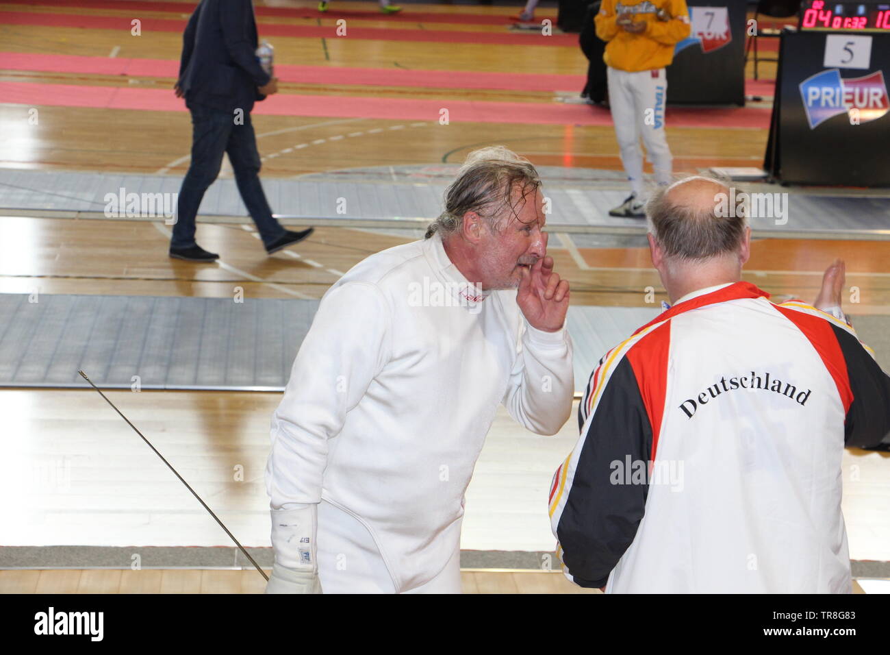 Championnat d'Europe d'escrime vétérans à Cognac (1ère journée) Banque D'Images