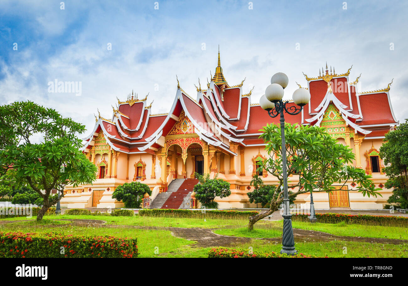Vientiane au Laos : laos historique magnifique temple du bouddhisme en Asie Banque D'Images