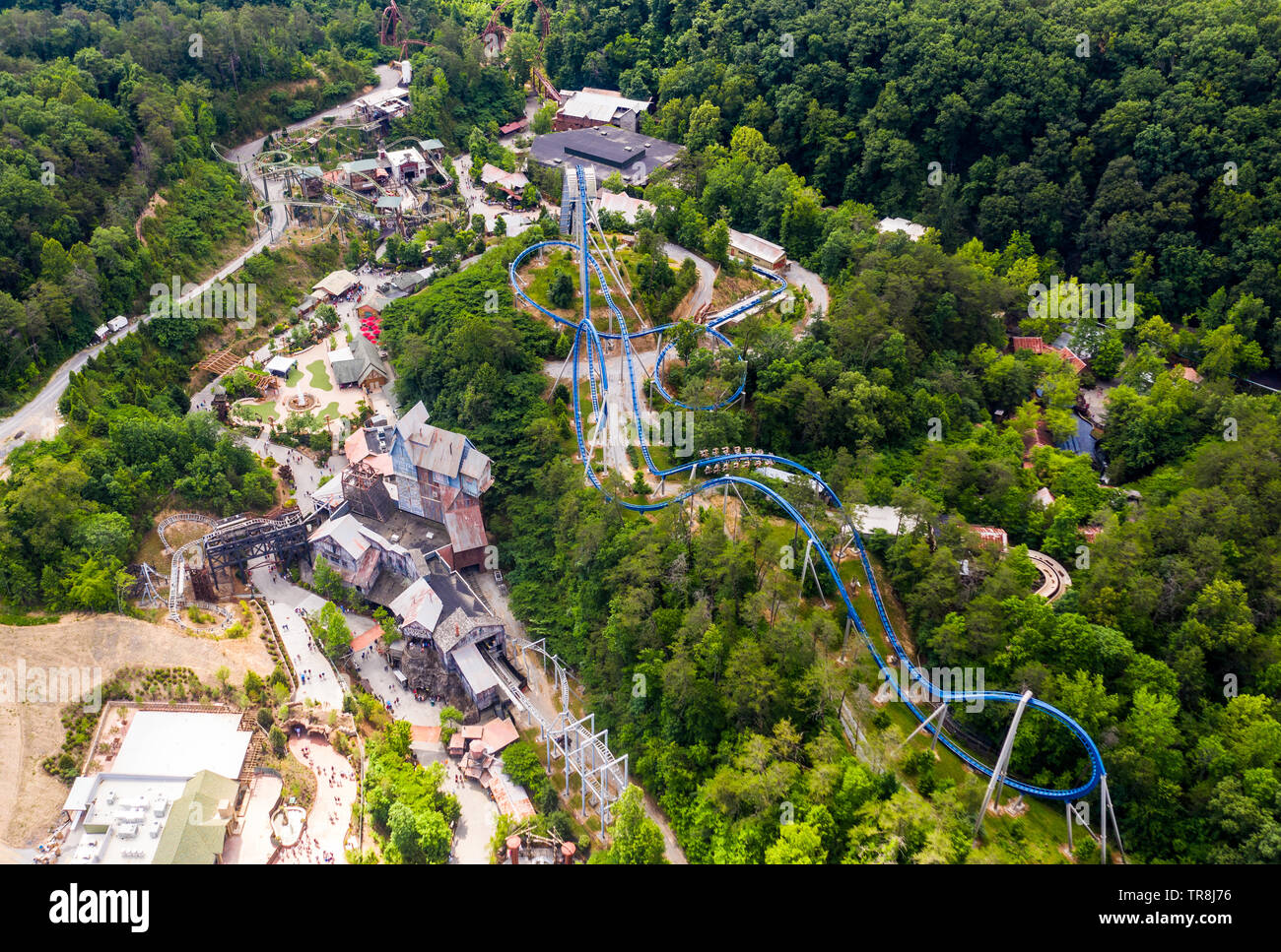 Le parc d'attractions Dollywood, Pigeon Forge, TN, États-Unis d'Amérique Banque D'Images