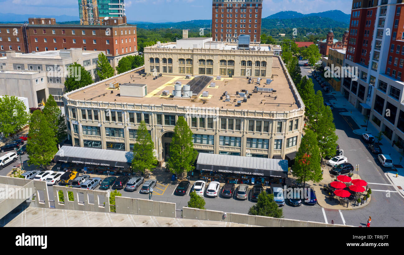 Construction Arcade Arcade Grove, ou, ou Asheville Federal Building, Downtown Asheville, NC, USA Banque D'Images