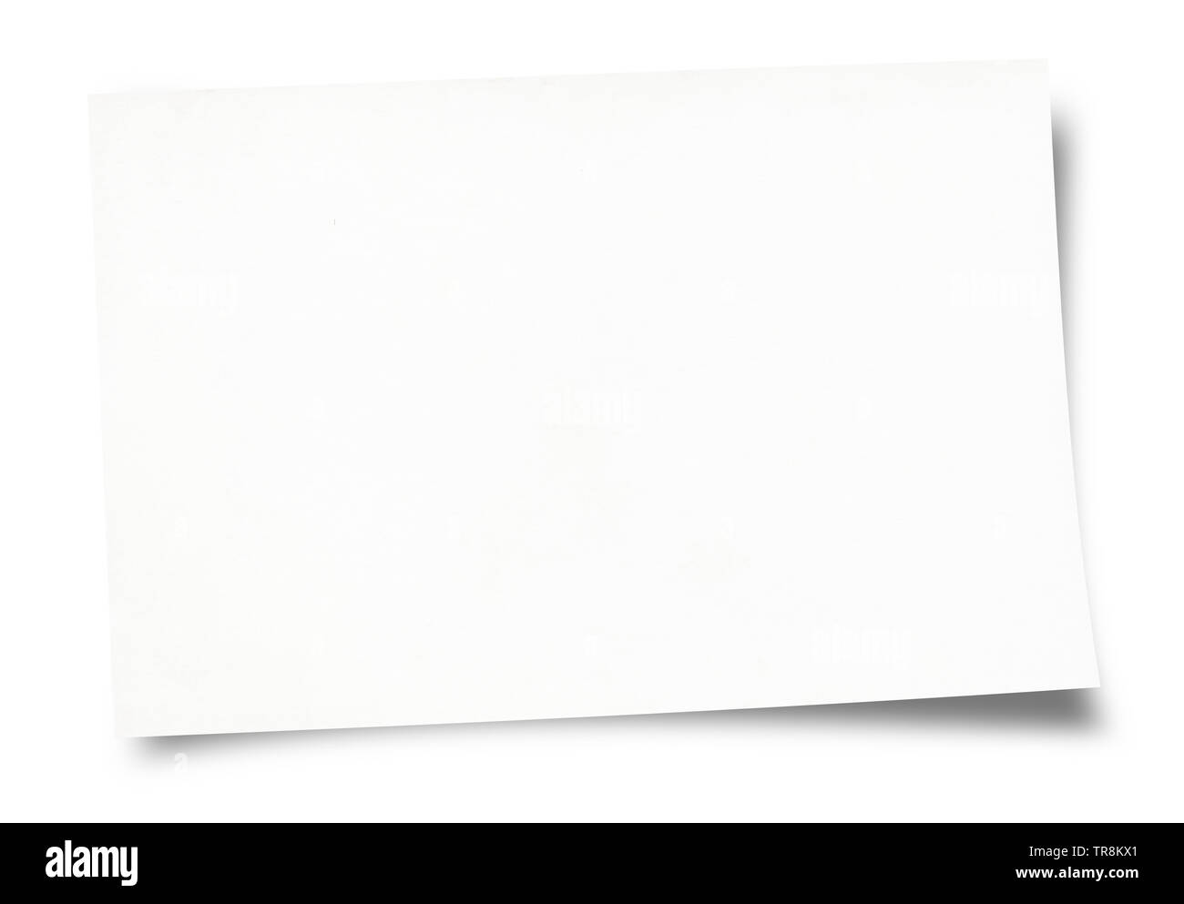Feuille de papier blanc isolé sur fond blanc Banque D'Images