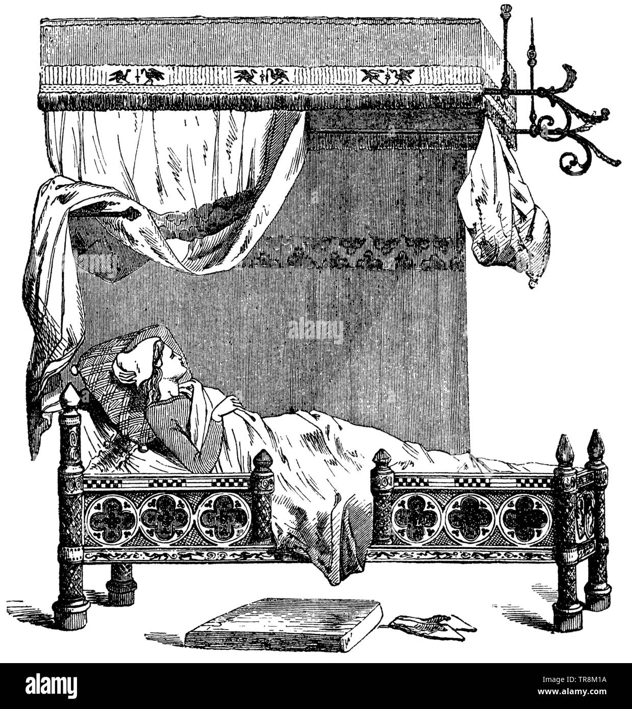 Chambres du Moyen Âge, , (encyclopédie, 1893) Banque D'Images